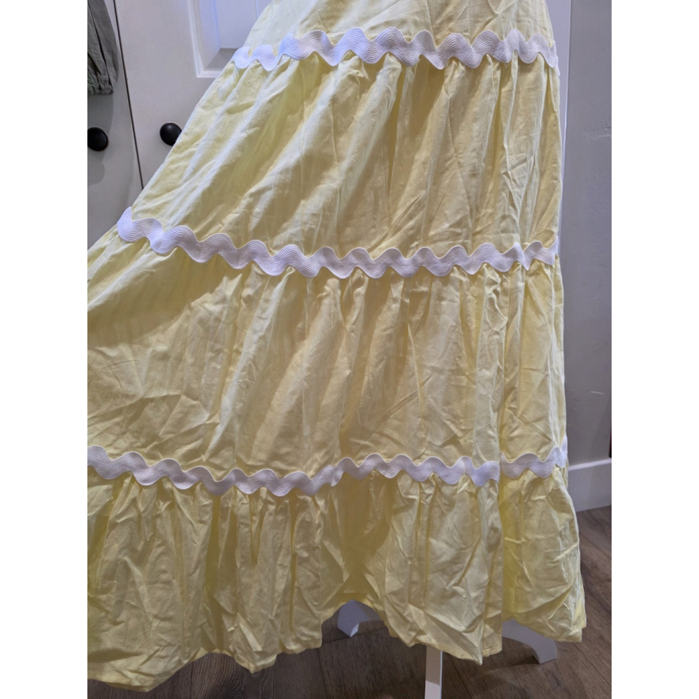 NWT Butter Yellow Two Piece Set Tank Top & Midi Skirt Size L Cottage Core Girly - Picture 8 of 12
